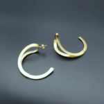 Boucles d'oreilles créoles mat vermeil JADE