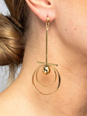 Boucles d'oreilles pendantes cercle Vermeil JULIETTE